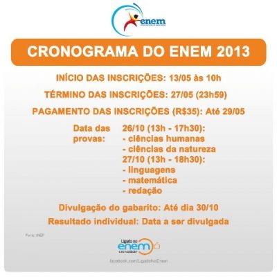 Enem 2013: alunos já podem se inscrever