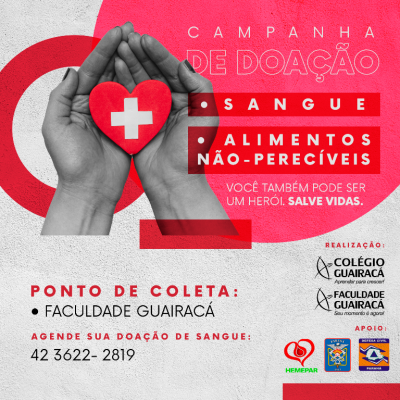 Guairacá realiza campanhas de doação de sangue e arrecadação de alimentos